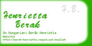 henrietta berak business card